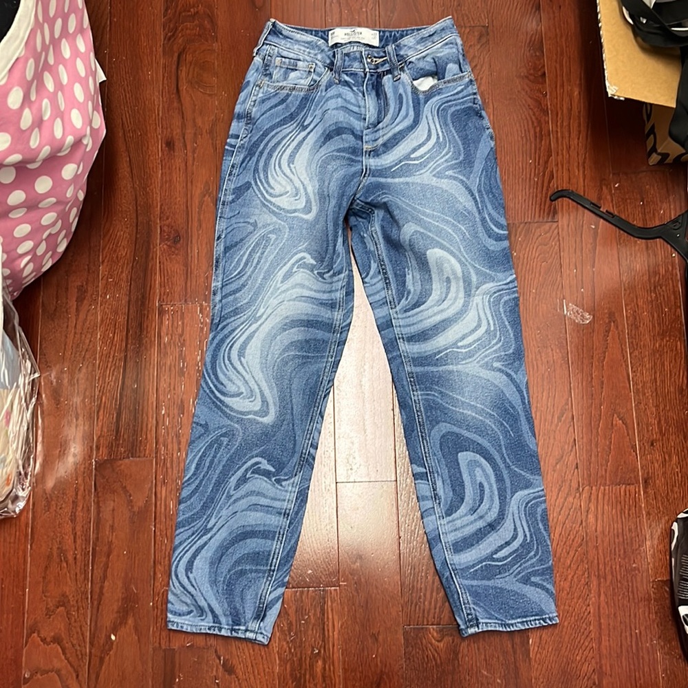 marble hollister mom jeans